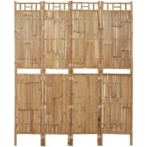 4-tlg. Paravent Raumteiler Sichtschutz für Balkon, Garten Bambus 160x180 cm DE50805