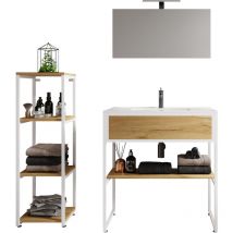 4-tlg. Waschtisch Badmöbel Bitila 80 V1