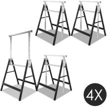 4 tréteaux télescopiques, télescopiques, tréteau de travail, 80-130cm hauteur