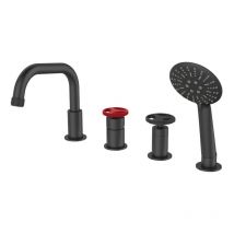 Sea-horse - Robinet Mitigeur Baignoire Noir Montage De Baignoire Loftea Black + Red
