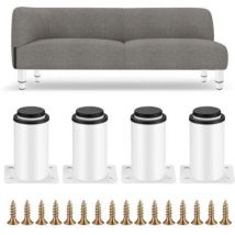 4 Verstellbare Möbelfüße, Weiße Metall-tischfüße, Höhenverstellbar 0-40 Mm, Füße Für Küchenmöbel, Schränke, Betten, Tische