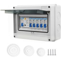 Paryou - 4-Wege-Leistungsschalterfeld für Verbrauchereinheiten, Fehlerstromschutzschalterkasten, wasserdichte Schalttafel, 63 a elektrische
