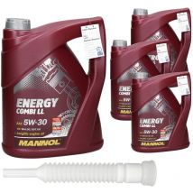Mannol - 4 x 1 l Energy Huile de moteur api Combi ll sae 5W30 sm / cf