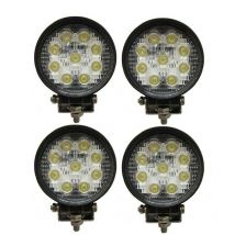 Planet Shop - 4 x 27W Round Spotlight Led Work Light 9 Led 3W Depth Auto Boat