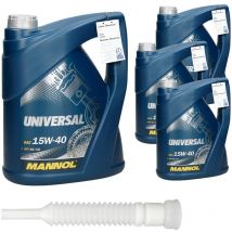 Mannol - 4 x 5 l Huile de moteur 15W40 api Universal sl / cf