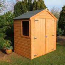 4 x 6 (1.19m x 1.79m) - Tongue And Groove - Apex Garden Shed / Workshop - 1 Opening Window - Double Doors - 10mm Solid Osb Floor