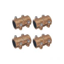 Suinga - Lot de 4 Collier de Réparation d'ètanchéité tuyau en laiton 18mm, Réparation de tuyaux en cuivre 18 mm