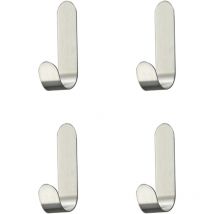 4 Stück Klebehaken aus Edelstahl, selbstklebende Haken, für Handtücher, Schlüssel, Zuhause, Küche, Bad, rostfrei und wasserdicht