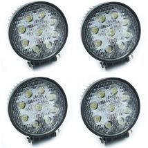 4 x Faro 27W Rotondo Faretto Led Da Lavoro 9 Led Da 3W Di Profondità Auto Barca