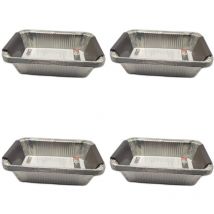 4 x BBQ Grillschale Aluminium Grillzubehör 5 Stück 22x15,5x4,8cm