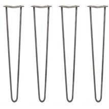 4 x 28' Hairpin Legs - 2 Prong - 12mm - Raw Steel
