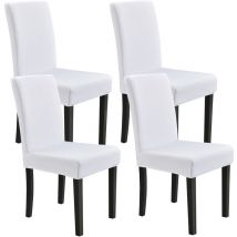 [neu.haus] - Set de 4 housses de chaise protecteur élastique blanc