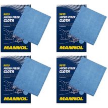 Ecd Germany - 4x mannol 9815 Chiffon en microfibres 33x36 cm, bleu, extrêmement doux, très absorbant, ne laisse pas de traces, ménage la peinture, ne