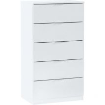 Commode 5 tiroirs Hêtre - Blanc Artik