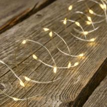 Lotti - catena lineare argento 4 mt. con 40 microled bianco caldo classico 39063