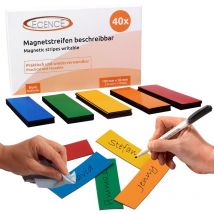 40 Magnetstreifen beschreibbar Etiketten Magnete Schilder bunt 100mmx30mm