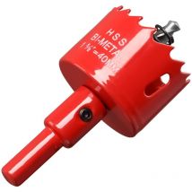 Memkey - 40 mm Bimetall-Lochsäge, M42 hss Bimetall-Lochsäge mit robustem Zentrierbohrer, Bohrer für Eisen, Aluminium, Holz, Trockenbau, Rohr,