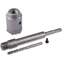 Mumu - 40 mm SDS-Lochsäge + 200 mm Verbindungsstange + Spiralbohrer + Positionierschraube, für Stahlbetonwände, Ziegel, Klimaanlagenöffnungen
