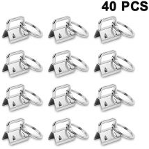 Yzmrbdqc - 40 Pack Porte-clés Porte-clés Porte-clés Bracelet Poignet Coton Queue Clip Sangle 26mm Argent Blanc Lat