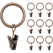 Linghhang - 40 pcs Anneaux Rideaux, , Bronze Métal Rideau Crochets avec Pince Style Rétro, Robuste Accroche Rideau Anneaux à Pince pour Rideaux de