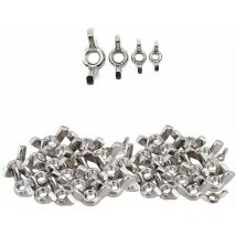 40 pcs Écrous Papillon Acier, Écrous Papillon en Acier Inoxydable, Assortiment Ecrou a Oreille, M4 M5 M6 M8 -