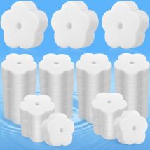 40 Pièces Éponge Absorbant l'Huile Éponge Absorbant l'Huile Mousse Crémeuse en Forme de Fleur pour Utilisation dans Bain à Remous, Spa et Piscine