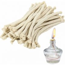 40 pièces mèche pour Lampe à Huile - 15 cm mèche Lampe à Huile, mèche Ronde Coton Lampe à Huile mèche de Rechange pour Torche de Jardin, mèche Lampe