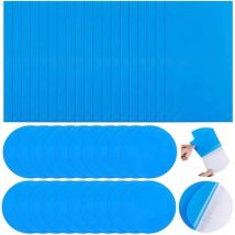 40 Pièces Rustine Piscine Kit de Réparation Patchs de Réparation Auto-Adhésifs pvc Patch Liner Piscine