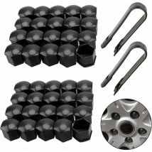 Jalleria - 40 Pièces Universel 17 mm Boulon Ecrou Couvre Capuchon De Couvercle De Boulon D'Écrou De Roue Capuchons Protection Hexagonal pour écrous