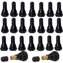 Debuns - 40 Pièces Voiture Pneu Tubeless Valve Bouchon,TR412 Valves de Pneu,Caoutchouc Pneu Pneu Tige de Valve Set,Noir..