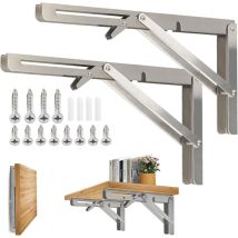400 Mm Klappbares Wandregal, Klappbare Werkbankstütze Aus Edelstahl 304, Klapphalterung, Wandregalhalterung (2 Stück)