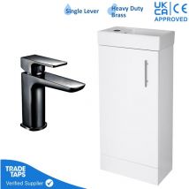 Gravahaus - 400mm Freestanding Bathroom Vanity Unit with Basin & Black Tap