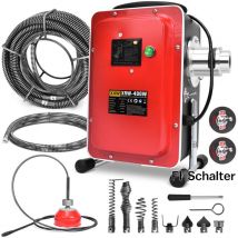 Xiiw - 400W 450U/min Elektrische Rohrreinigungsmaschine mit FI-Schalter für Ø30-100mm Rohrleitungen Rohrreinigungsspirale Ø10mm 5M, 16mm 18,5M
