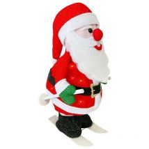 Mediawave Store - 401001 Père Noël avec lumières de ski et mouvement Décoration de Noël 20X30X61cm