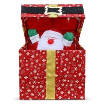 Mediawave Store - 401008 Decoración de navidad caja Papá Noel 20 luces y movimiento 28X20X30 cm