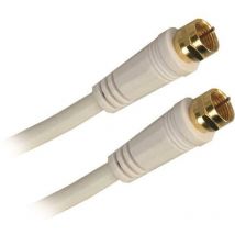 Pack Cable Satellite Fiche f Male APM 10m + Adaptateur Fiche f vers Antenne Coax