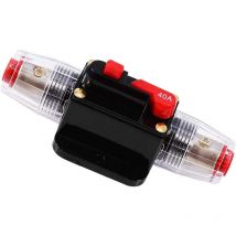 Galozzoit - 40A Auto Disjoncteur étanche, support de fusible en ligne 12V-24V Dc, interrupteur de réinitialisation manuelle Fusible audio de voiture,