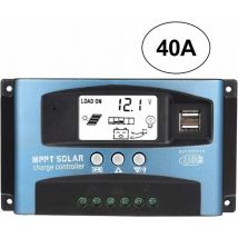 40A mppt Solarladeregler, 12V 24V usb Solarpanel Batterieregler Intelligenter Batterieregler mit LCD-Display(40A)
