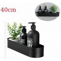Ahlsen 40cm Étagère de Douche Sans Perçage, Étagère Douche Salle de Bain Auto-adhésif Acier Inoxydable,noir