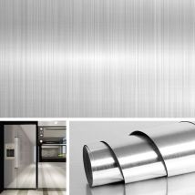 Linghhang - 40CMx3M Papier Peint en Acier Inoxydable Effet Nickel Brossé Imperméable Résistant à l'Huile Crédence Adhésive pour Cuisine