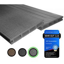 40m² Hellgrau wpc Terrassendielen Komplettset - Endorphin
