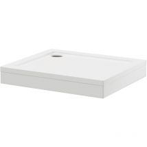 Wholesale Domestic - Pearlstone 900mm x 760mm x 40mm Rectangular Shower Tray and Plinth - White