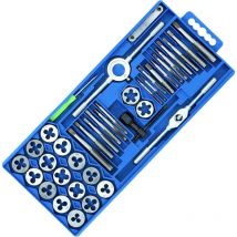 Csparkv - 40pcs Tap and Die Set Alloy Steel Metric Tool Kit Professional Threading Die Taps with Storage Case(40PCS)