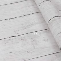 Linghhang - 40X300cm Papier Adhesif pour Meuble Bois Blanc, Papier Peint Adhesif pour Meuble Cuisine, Vinyle Adhesif Papier Autocollant pour Meuble