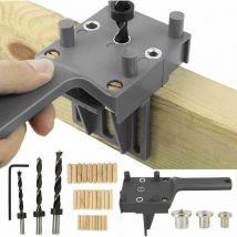41 Gabarits de Perçage pour Chevilles - Kit de Gabarits de Percage pour Goujons en Bois avec Centreur - Pour Trou Droit, Goujon 6/8/10mm à Main (Gris)