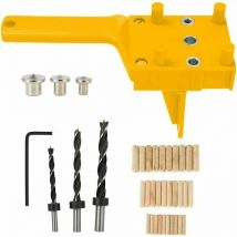 Jalleria - 41 pcs Gabarits de Perçage Cheville Gabarit de Percage Tourillon Kit Gabarait de Goujon Menuiserie à Trou Droit avec Centreur Tourillon