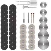 Ineasicer - 43 mini hojas de diamante para sierra circular Dremel, discos de corte de resina hss, para cortar madera, metal, plástico y piedra.