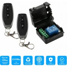 Soleil - 433MHz dc 12V 1 Channel Wireless Remote Switch with rf Transmitter Remote Controls 2pcs