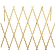 434013 Rejilla de madera extensible Welkhome 150x30 cm para las plantas