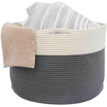 43x33 Baumwoll Seilkorb 45L Aufbewahrungskorb Boho Wäschekorb Kinderzimmer Korb